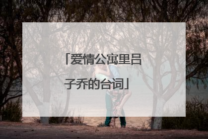 爱情公寓里吕子乔的台词