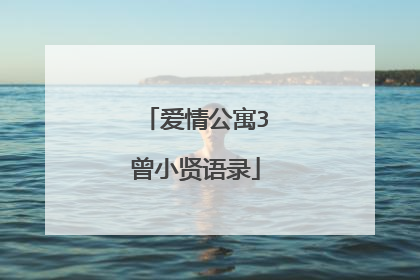 爱情公寓3曾小贤语录
