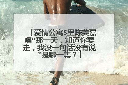 爱情公寓5里陈美嘉唱“那一天,知道你要走,我没一句话没有说”是哪一集?
