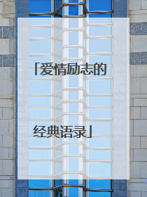 爱情励志的经典语录