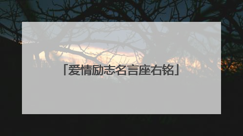 爱情励志名言座右铭