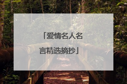 爱情名人名言精选摘抄