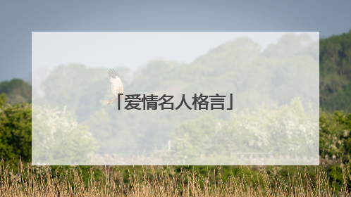 爱情名人格言
