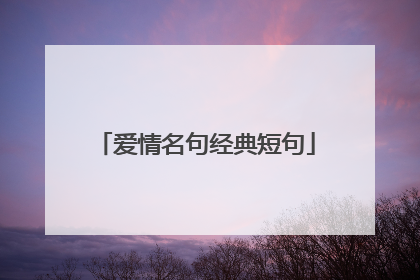 爱情名句经典短句