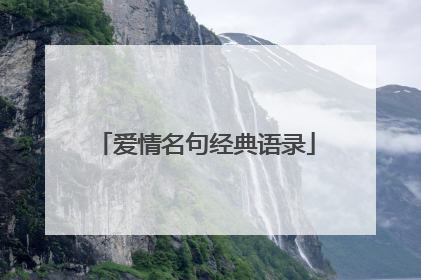 爱情名句经典语录
