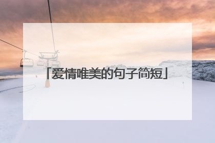 爱情唯美的句子简短