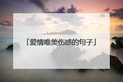 爱情唯美伤感的句子