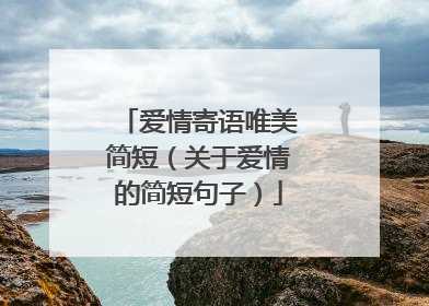 爱情寄语唯美简短(关于爱情的简短句子)