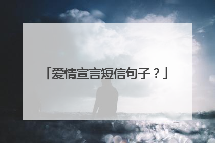 爱情宣言短信句子?