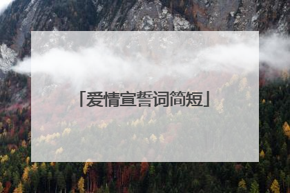 爱情宣誓词简短