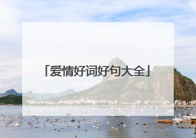 爱情好词好句大全