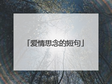 爱情思念的短句