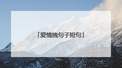 爱情拽句子短句