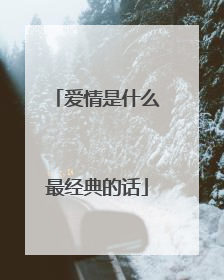 爱情是什么最经典的话