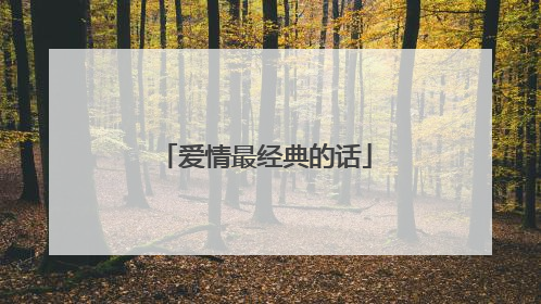 爱情最经典的话