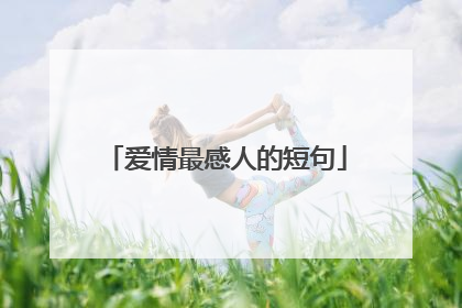 爱情最感人的短句