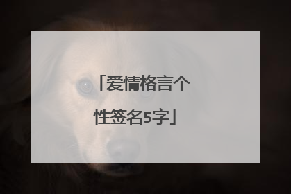 爱情格言个性签名5字