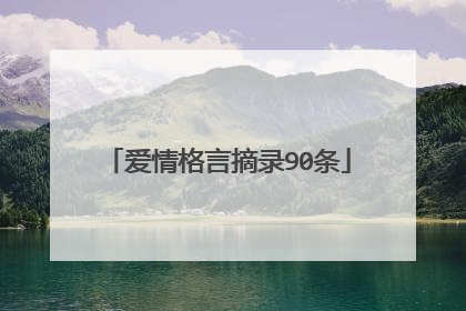 爱情格言摘录90条