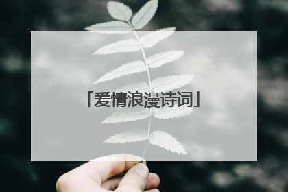 爱情浪漫诗词