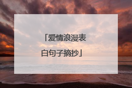爱情浪漫表白句子摘抄
