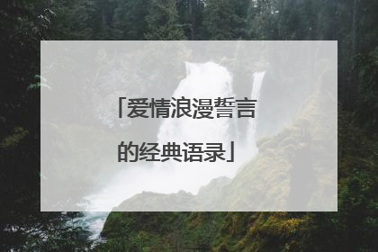 爱情浪漫誓言的经典语录