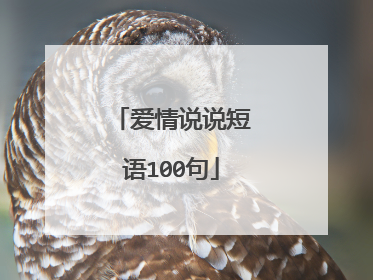 爱情说说短语100句