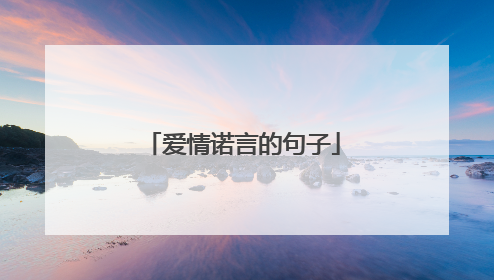 爱情诺言的句子