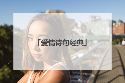 爱情诗句经典