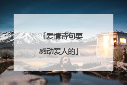 爱情诗句要感动爱人的