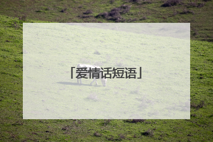 爱情话短语