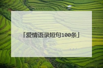 爱情语录短句100条