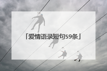 爱情语录短句59条