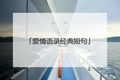 爱情语录经典短句