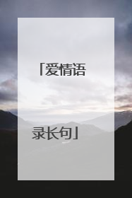 爱情语录长句