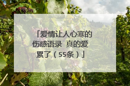 爱情让人心寒的伤感语录 真的爱累了（55条）