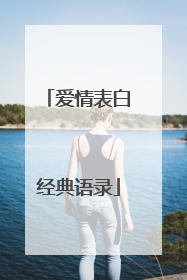 爱情表白经典语录