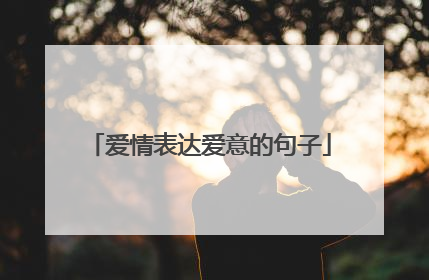 爱情表达爱意的句子