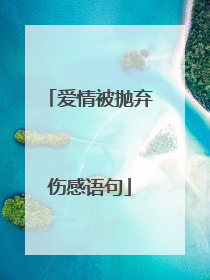 爱情被抛弃伤感语句