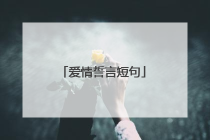 爱情誓言短句