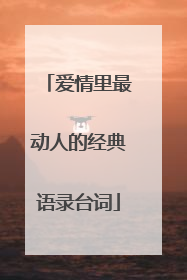 爱情里最动人的经典语录台词
