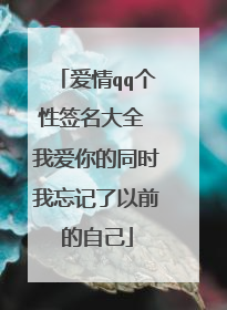 爱情qq个性签名大全 我爱你的同时我忘记了以前的自己
