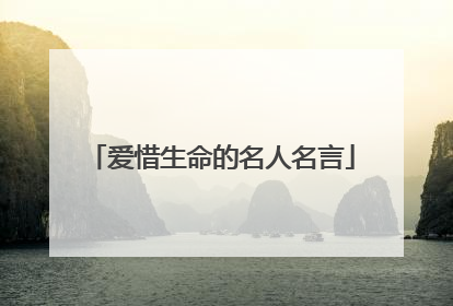 爱惜生命的名人名言