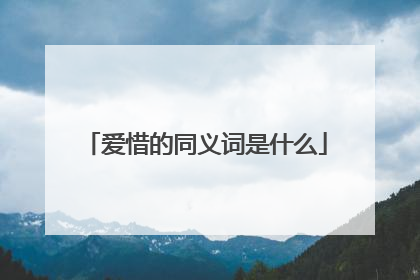 爱惜的同义词是什么