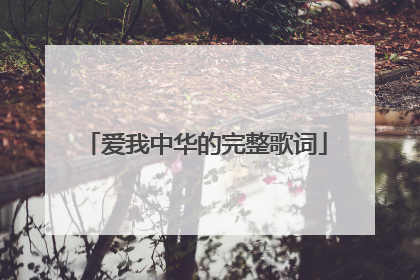 爱我中华的完整歌词