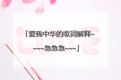 爱我中华的歌词解释~~~~急急急~~~