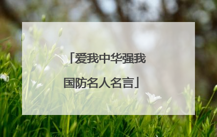 爱我中华强我国防名人名言