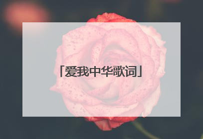 爱我中华歌词