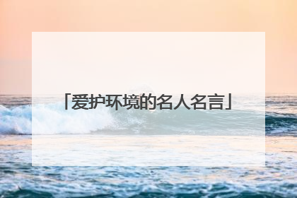 爱护环境的名人名言