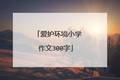 爱护环境小学作文300字