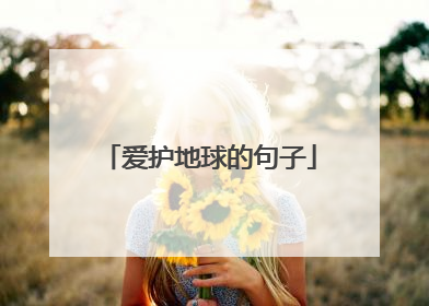 爱护地球的句子